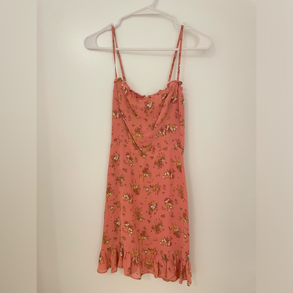 Reformation pink floral mini dress, size 0